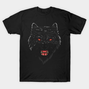 Wolf Werewolf With Red Eyes T-Shirt